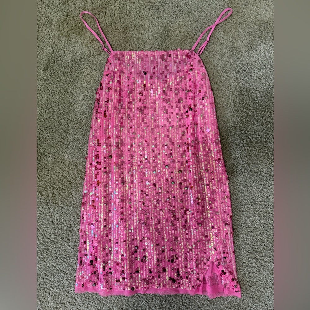 Free People pink sequin slip dress - Picture 3 of 4
